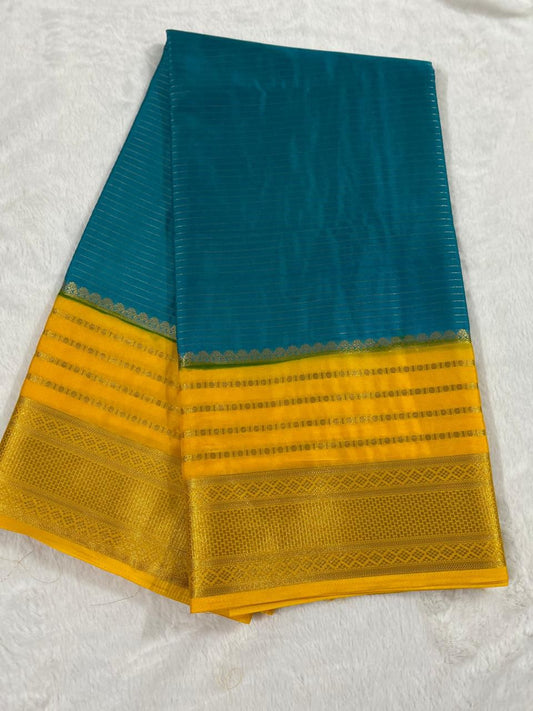 Blue & Yellow - Half and half with stripes