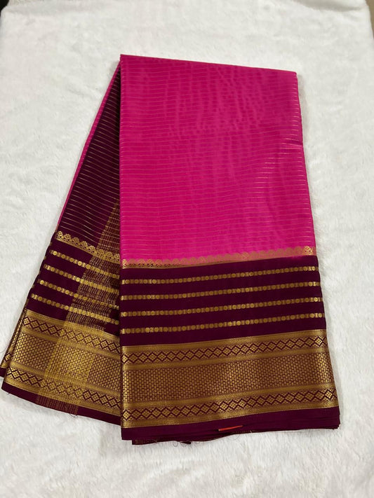 Pink &  Coffee - Half and half with stripes